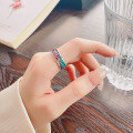 wholesale S925 Sterling Silver Retro Vintage Resin Lotus Color Glaze Ethnic Style Koi Ancient Fashion Trend Adjustable Ring-0-2