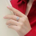925 Silver Cross-Border Square Octagon Moissanite Ring-0-1
