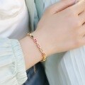 wholesale Metal material S925 silver gold-plated, set with multi-colored gemstones, Japanese and Korean new light luxury fashion rainbow zircon bracelet wholesale customization-0-3