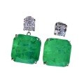 wholesale Metal: 925 Sterling Silver Jewelry new style emerald with inclusions Korean-style ultra-sparkly elegant 15*15-0-4