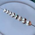 wholesale 925 Silver Brushed Peach Heart Spacer Beads DIY Bracelet Necklace Accessories Handmade Cord Pure Silver Jewelry-0-0