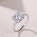925 Silver Moissanite Octagonal Square Ring Wholesale-0-2
