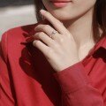 18K Gold-Plated Sterling Silver 6-Claw Cross-Border 925 Moissanite Ring-0-1