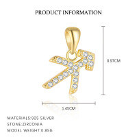 wholesale S925 Sterling Silver Cross-border Twelve Zodiacs Exquisite Personality Choker Necklace For Women, Light Luxury Fashion Pendant, European And American Versatile-A4146-Sagittarius/Single Pendant 925 Silver