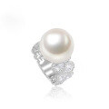wholesale S925 Sterling Silver Zhuzhuofan Jewelry New Design 14mm Pearl Ring for Women and Men, the Happy Rich Lady Designer Collection-0-2