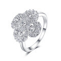 wholesale [S925 Sterling Silver Ring] French Audrey Hepburn Style Luxury 5-Carat Cocktail Ring for Women, Exaggerated Design-0-11