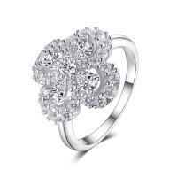 Sterling Silver S925 Classic Ladies' Shimmering Zirconia Proposal Ring, Final Sale.-Size G [Clearance Sale with Free Shipping]  US Size 4