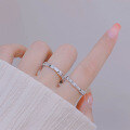 wholesale S925 Sterling Silver Adjustable Bamboo Knot Matte Textured Couple's Ring Set, an Ideal Gift-0-3