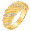 wholesale S925 Sterling Silver Gold-Plated Zircon Knitted Twist Ring for Women, Ins Minimalist Style Cross-Border Jewelry-0-4