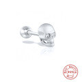 wholesale S925 Sterling Silver Single Skull Diamond Piercing Threaded Ear Stud, Fashionable and Creative INS Ear Cuff-0-6