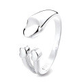 wholesale S925 Sterling Silver Korean-Style Asymmetrical Double Heart Minimalist Ins Trendy Niche Ring-0-4