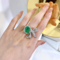 wholesale 925 silver new jewelry 5 carat emerald cut 10*12 oval-shaped ring cross-border bestseller-0-3