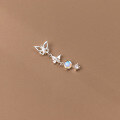 wholesale S925 Sterling Silver AB Style Butterfly Earrings, Small Fresh Design Women's Earrings M02831-0-4