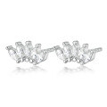 wholesale S925 Sterling Silver Full Diamond Marquise Fan Earrings, Fashionable, Compact, Exquisite, Chic Style, Versatile for Everyday Wear-0-4