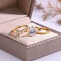 wholesale S925 Silver Moissanite Three-Piece Set Ring for Women, Vintage, Versatile, Fade-Resistant, Best-Selling Wholesale from Source Factory-0-1