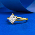 wholesale S925 Silver 6*6mm Princess Cut White Diamond Small Fresh Fashion Ring for Spring and Summer Seasons-0-1
