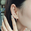 wholesale S925 sterling silver gold-plated Japanese-style new jewelry wavy zircon earrings, high-end niche design-0-1