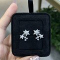S925 Silver Micro-Pavé Moissanite Star Stud Earrings-0-0