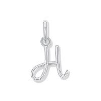 wholesale 925 Sterling Silver Irregular English Letter Pendant Ins Necklace For Women-H-Single Pendant/White Gold