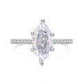 wholesale S925 Sterling Silver Cross-Border Live Streaming Women's 8A High Carbon Square Ice Flower Zirconia Ultra-Sparkly 1-5 Carat Simulated Diamond Ring-0-15