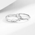 wholesale S925 Sterling Silver Couple's Rings, Minimalist Vintage Design for Men and Women Students, Niche Style, Long-Distance Relationship Gift for Girlfriend-0-1