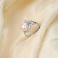 wholesale S925 Sterling Silver Ya Xi Small Design Freshwater Pearl Ring for Women, Elegant and Versatile, Luxurious High-End Feel Adjustable Ring-0-1