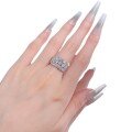 wholesale S925 Sterling Silver Row of Diamonds Zircon Line High-end Luxury Ring for Women-0-4