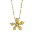 wholesale S925 gold-plated French romantic gold floral pendant necklace for women, new mid-century style, live broadcast edition-0-4