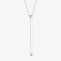 wholesale S925 Sterling Silver Classic Round Diamond Pendant Y-Necklace with Tassel,INS-0-6