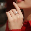 925 Silver Moissanite Four-Prong Eiffel Tower Ring, Niche Design, Ins Style-0-1