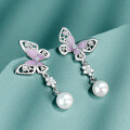 wholesale 925 Sterling Silver【Butterfly Dance in the Forbidden City】Earrings, Ins High-End Style Imitation Pearl Earrings Wholesale-0-2