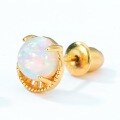 wholesale S925 Sterling Silver Summer New Simple Retro Synthetic Opal Stud Earrings High-end Wholesale from Manufacturer-0-3