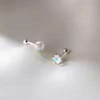 wholesale S925 Silver Round Light Bead Synthetic Ear Studs for Women, Japanese and Korean Style Small Fresh Minimalist Ear Accessories G6939-S925 silver pair 925 silver
