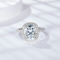 wholesale 18k Gold Plated S925 Silver 5ct 9*11mm Cushion D Color Full Moissanite Ring-0-1