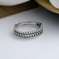 wholesale S925 Sterling Silver Multi-Layer Geometric Ring, Exquisite, Fashionable, Elegant, Versatile, Ins Trendy Minimalist Style Index Finger Ring-0-1