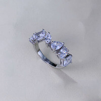 wholesale S925 Sterling Silver Irregular Shaped Diamond Zirconia Row Ring with High-End Lace Fashion for Women, as seen on Xiaohongshu-R1372 No.9