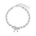 wholesale Metal: 925 Sterling Silver Cross-border European and American women's fairy-style designercrystal bracelet with bow silver hand accessory-0-5