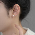 wholesale S925 Silver Pearl Rabbit Carrot Ear Studs Design Asymmetrical Cute Ear Accessories M03495-0-1