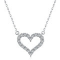 wholesale S925 Sterling Silver Dainty Heart Necklace for Women, Minimalist Small Choker with a Luxe Twist, Versatile and Lightweight-0-4