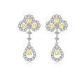 wholesale S925 Sterling Silver Four-Leaf Clover Stud Earrings with Tassel Drop, High-End Sense Versatile Full Diamond Celebrity Style, Factory Direct-0-1