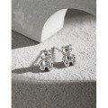 wholesale S925 Sterling Silver EB119 Korean Version INS Original Niche Design Minimalist Versatile Little Bear Earrings for Women-0-1