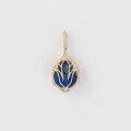 wholesale S925 Silver Plated 14K Gold Japanese Retro Light Luxury White Crystal & Lapis Lazuli Pendant-0-1