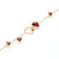 wholesale [] 925 Silver Gold Plated Dunli Jewelry Winter New Red Pomegranate Love Heart Bracelet Birthday Gift-0-0