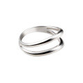 wholesale Sterling Silver S925 Women's Korean Style Minimalist Line Double Ring Trendy Lady Tail Ring J4939-0-4