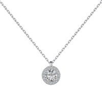 wholesale S925 Sterling Silver Cross-Border Europe and America Ring, Earrings, Necklace Set with Round Main Stone and Sparkling Zircon Inlay for Women, High-End Feel-DY190598-SW-WH 925 silver