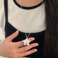 wholesale S925 Sterling Silver Five-Pointed Star Necklace for Women, Small and Minimalist, Luxury Advanced Feel, Star Pendant Choker, New Edition, Korean Style-0-3