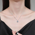 S925 Sterling Silver Moissanite Necklace, Women's Minimalist Pendant Choker Wholesale-0-2