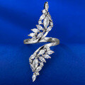 wholesale S925 silver new ins-style ring with simulated marquise diamond openable minimalist ring for export-0-1