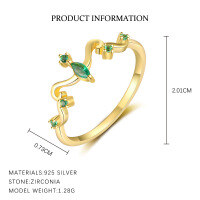 wholesale S925 Sterling Silver Women's Zodiac Birthstone Ring With Colorful Zircon, Cross-border Luxury, Exquisite And Versatile Hand Jewelry-K2134-Gold/May