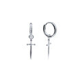 wholesale S925 Sterling Silver Ins-style Dagger Ear Hoops with Zirconia-0-6